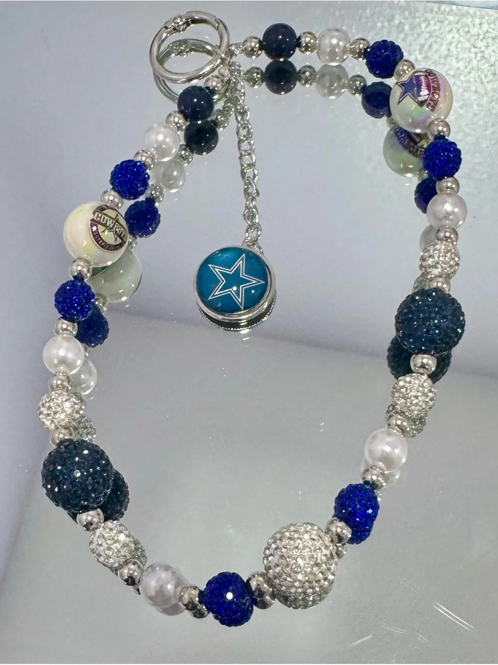 New  Dallas  Blue and Silver Phone Charm